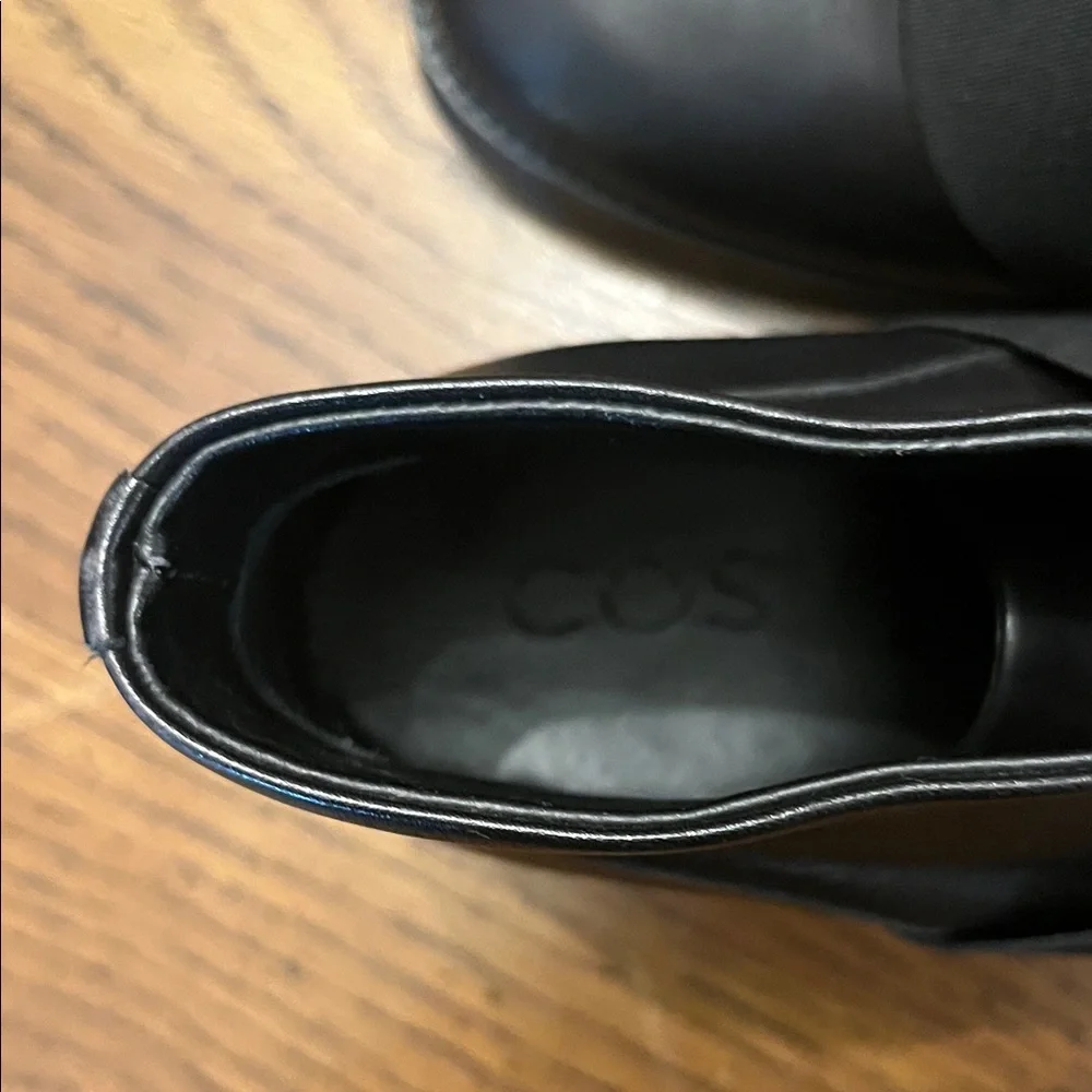 COS Black Leather Ankle Boots, size 38‎